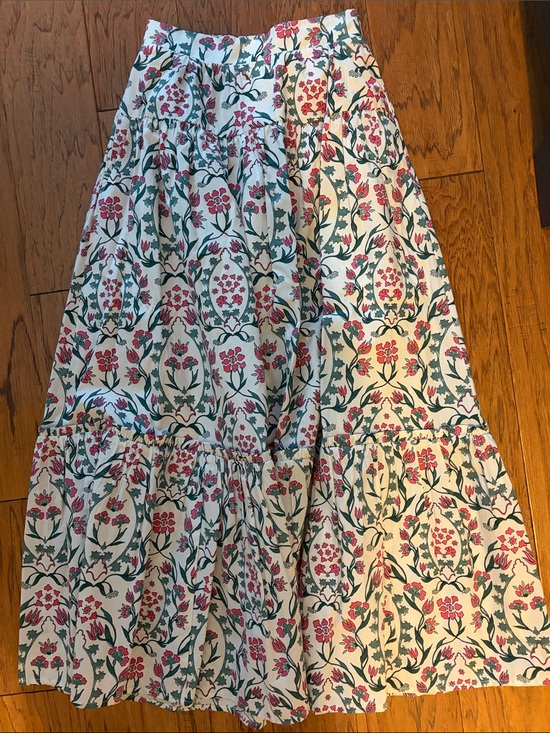 Abercrombie & Fitch Dresses & Skirts - Abercrombie & Fitch Cream Floral Maxi Skirt with Pink and Green Print XXS 0/2/4